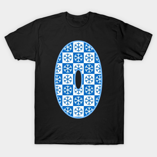 Initial letter O - Christmas pattern winter snowflake T-Shirt by LiquidLine